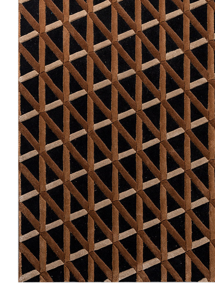 faces grey and black wool and viscose hand tufted Rug - Corner