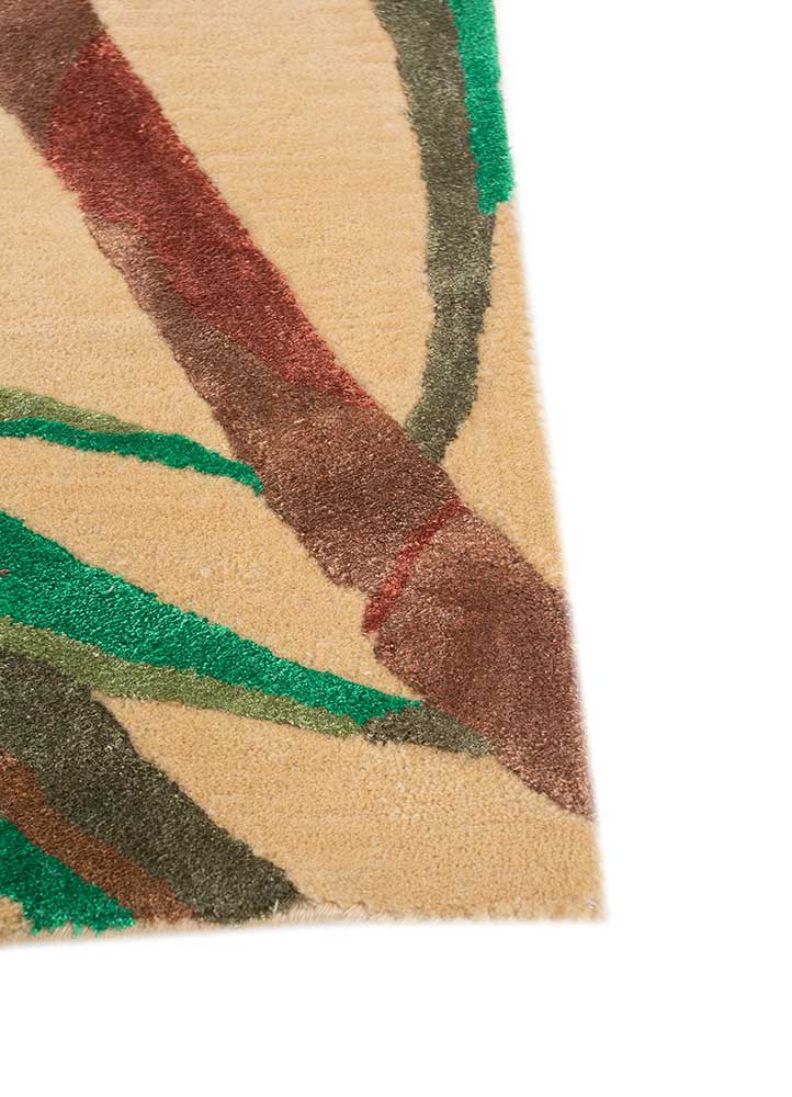 hacienda gold wool and viscose hand tufted Rug - Corner