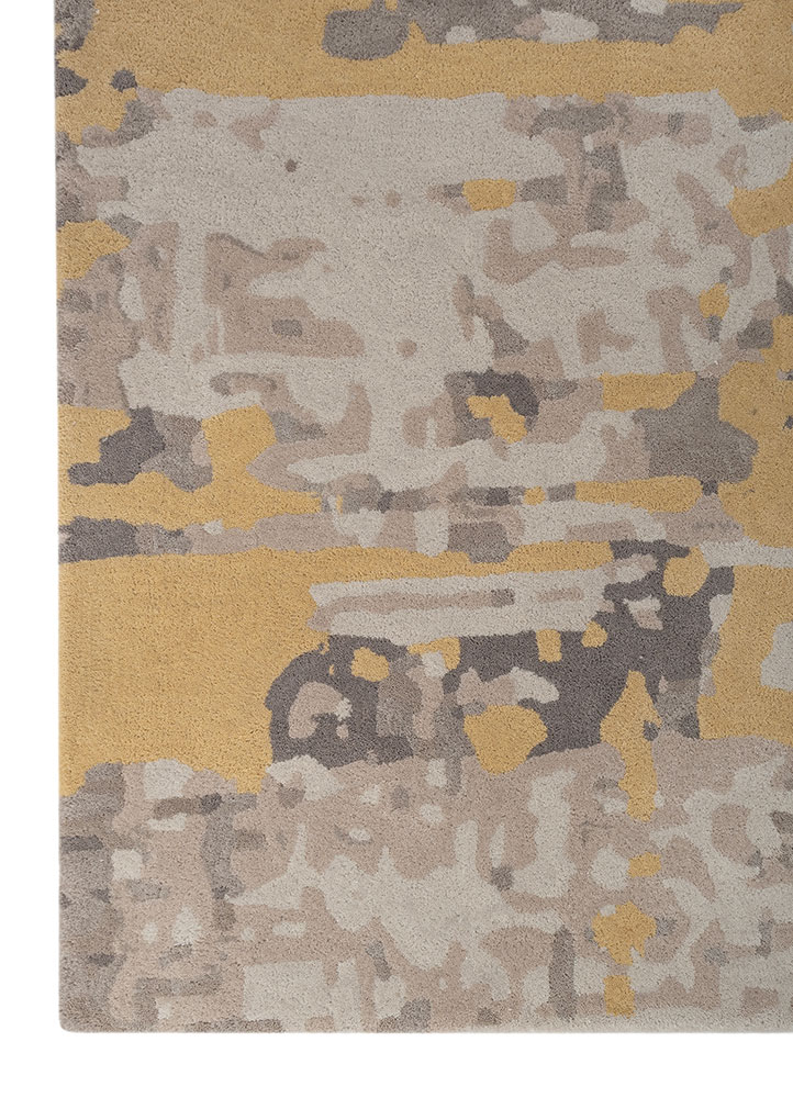 genesis grey and black wool hand tufted Rug - Corner