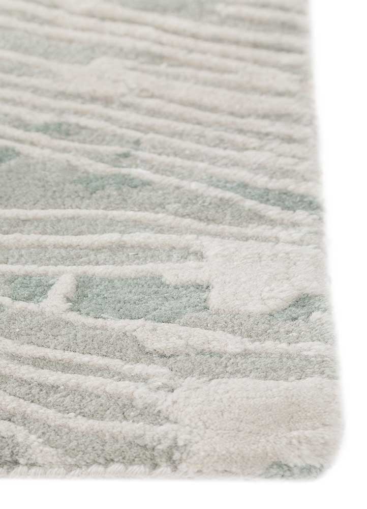 wild wanderlust blue wool hand tufted Rug - Corner