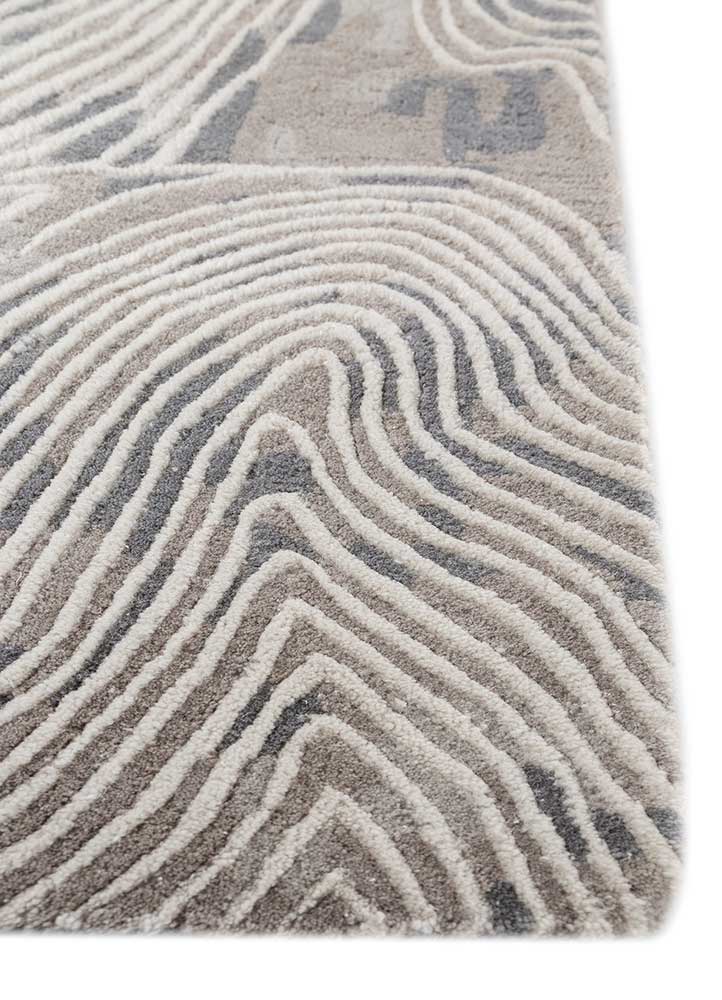 modo grey and black wool hand tufted Rug - Corner