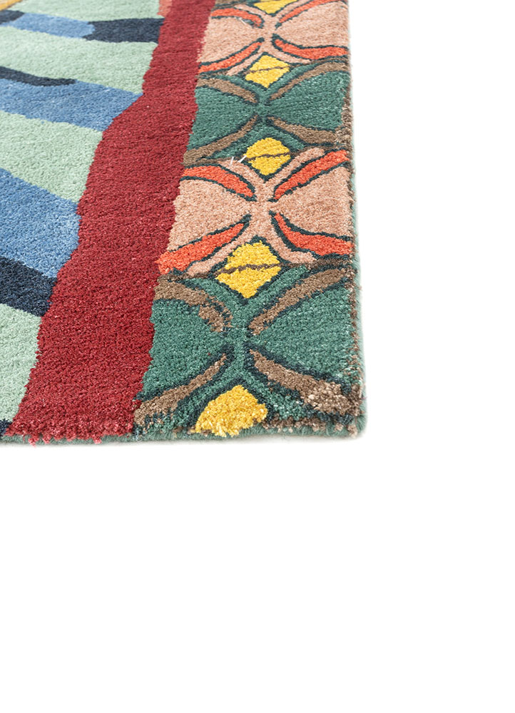 bodhi green wool and viscose hand tufted Rug - Corner