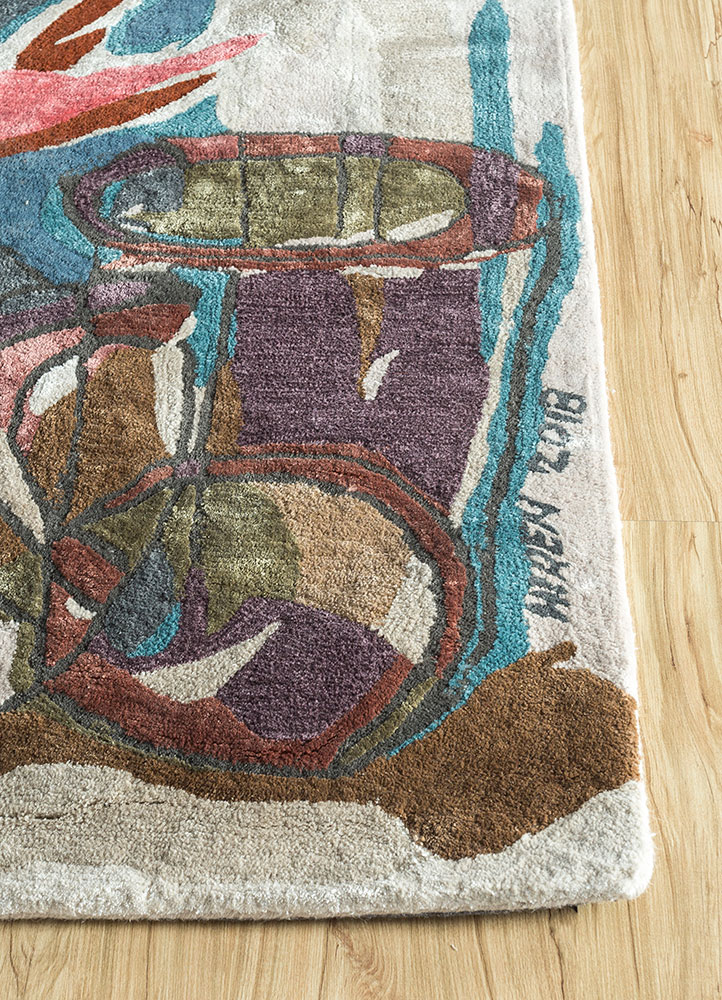 reminiscence multi wool and viscose hand tufted Rug - Corner