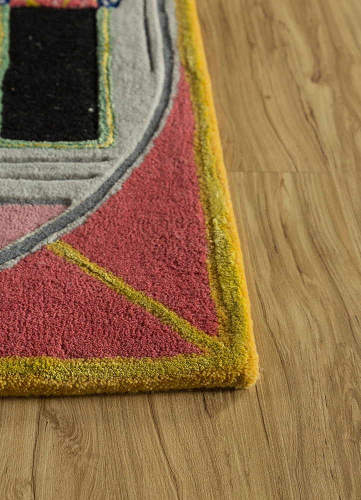 jaipur wunderkammer multi wool and viscose hand tufted Rug - Corner