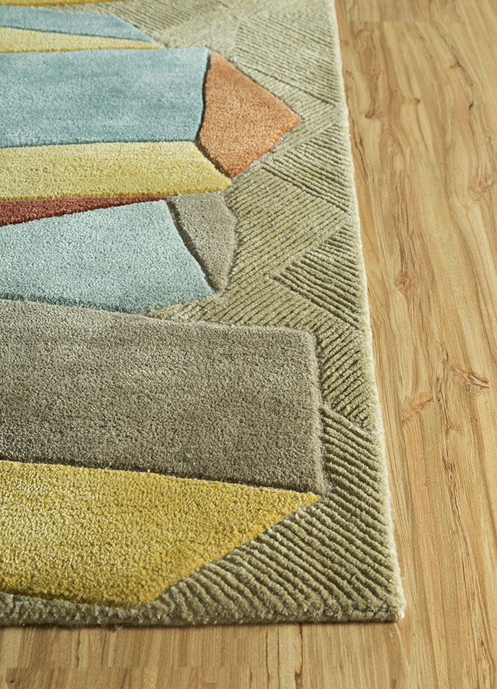 archetype beige and brown wool and viscose hand tufted Rug - Corner