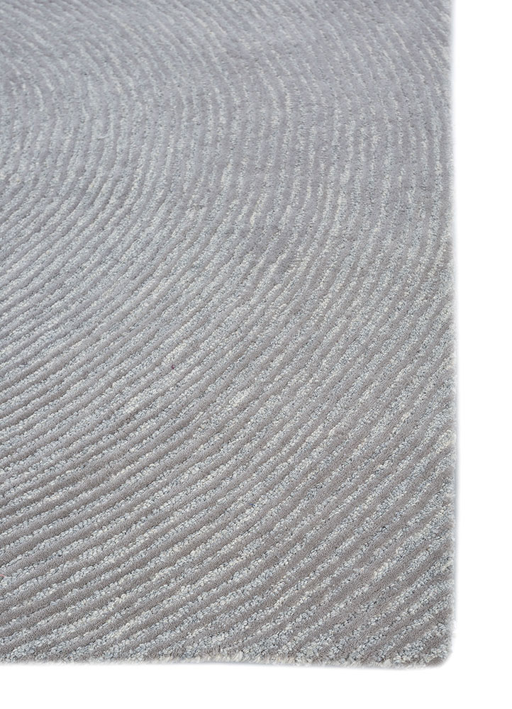 pathways grey and black wool hand tufted Rug - Corner