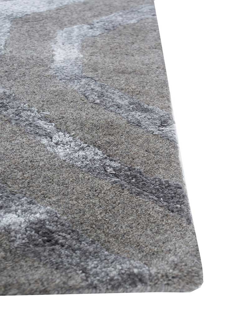 contour grey and black wool and viscose hand tufted Rug - Corner