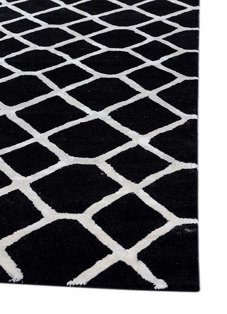 contour grey and black wool and viscose hand tufted Rug - Corner