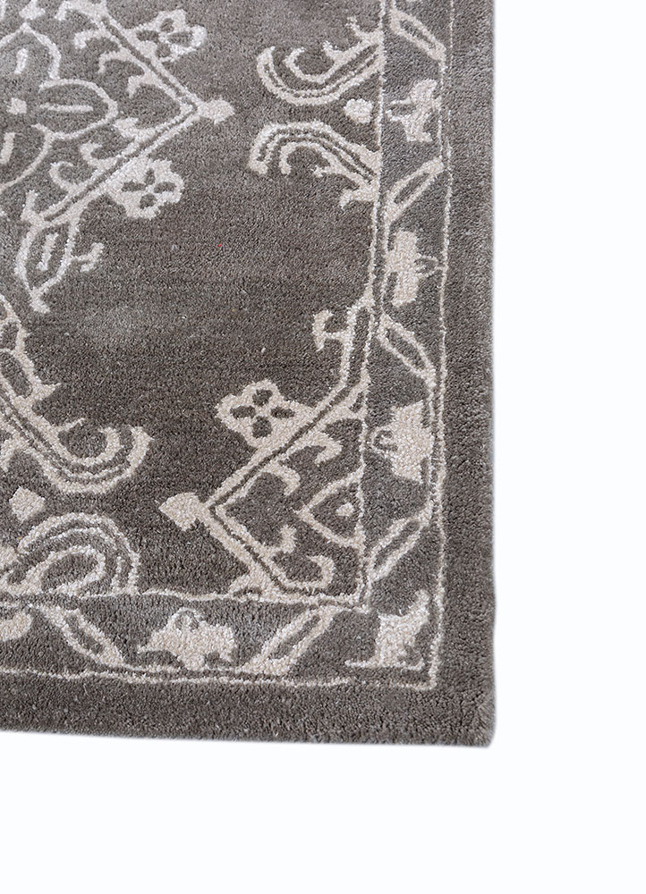 imara grey and black wool and viscose hand tufted Rug - Corner
