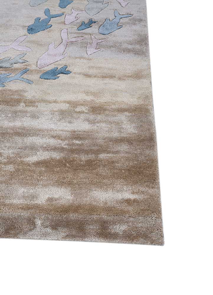 confetti gold viscose hand tufted Rug - Corner