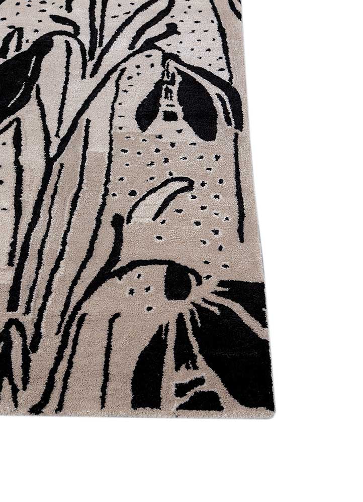 hacienda ivory wool and viscose hand tufted Rug - Corner