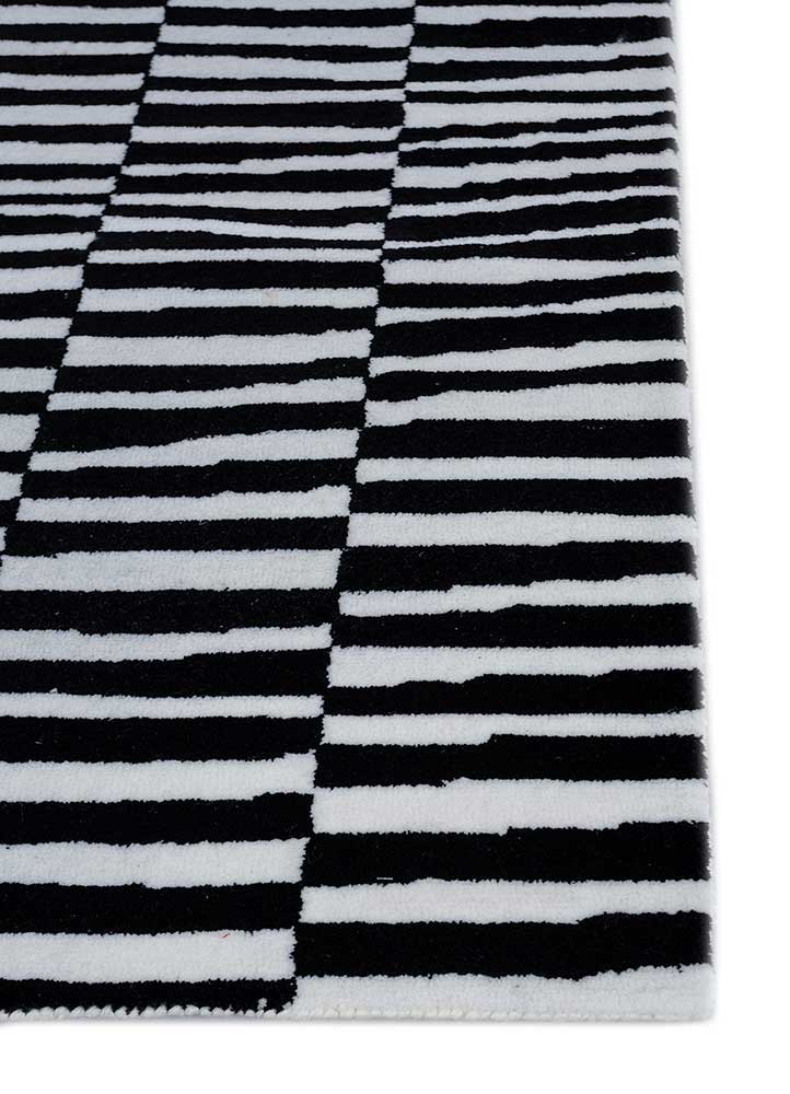 contour ivory wool hand tufted Rug - Corner