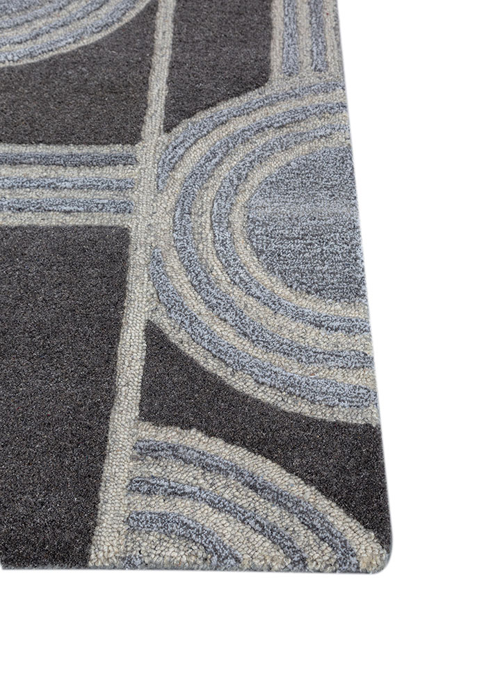 pathways ivory wool and viscose hand tufted Rug - Corner