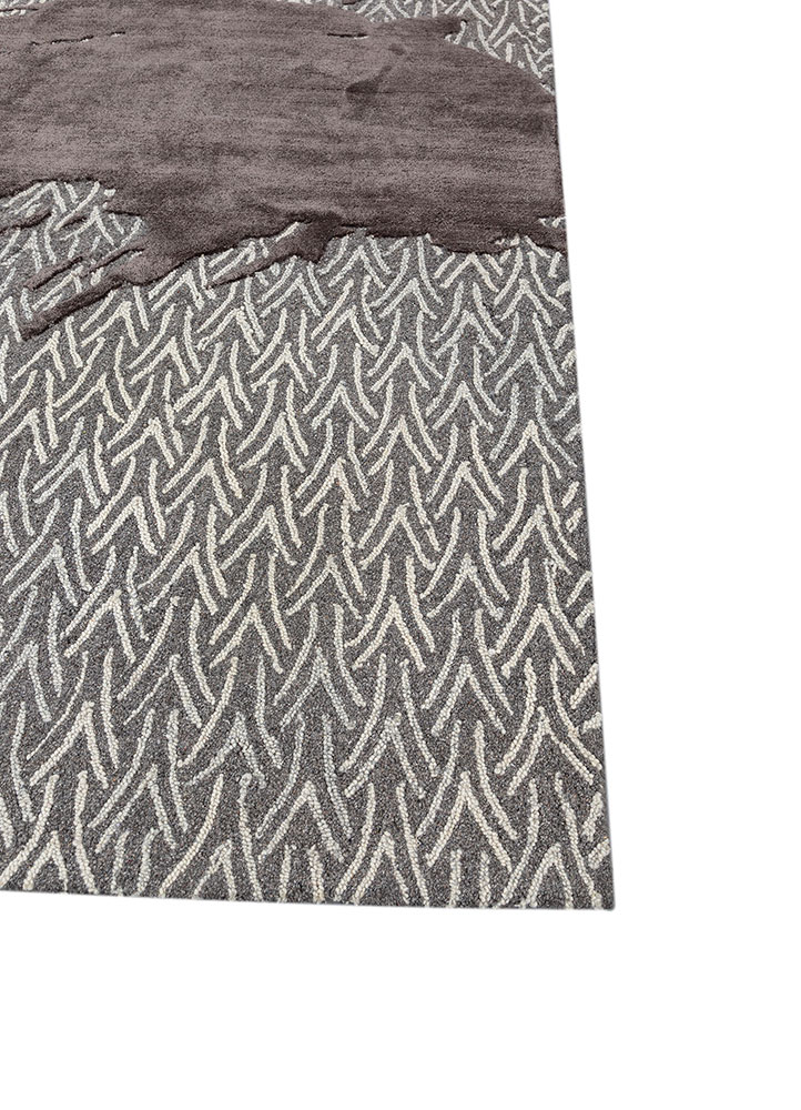 pathways grey and black wool and viscose hand tufted Rug - Corner