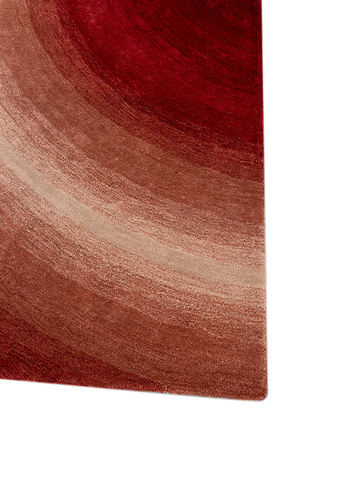 chroma red and orange wool and viscose hand tufted Rug - Corner