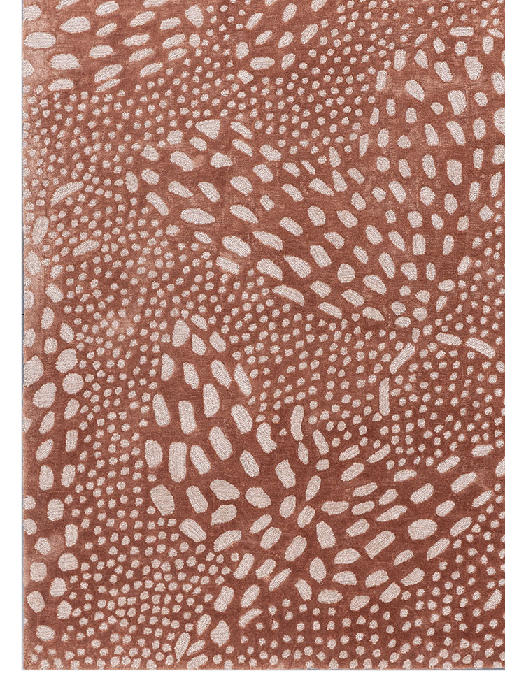 aurelia red and orange wool and viscose hand tufted Rug - Corner