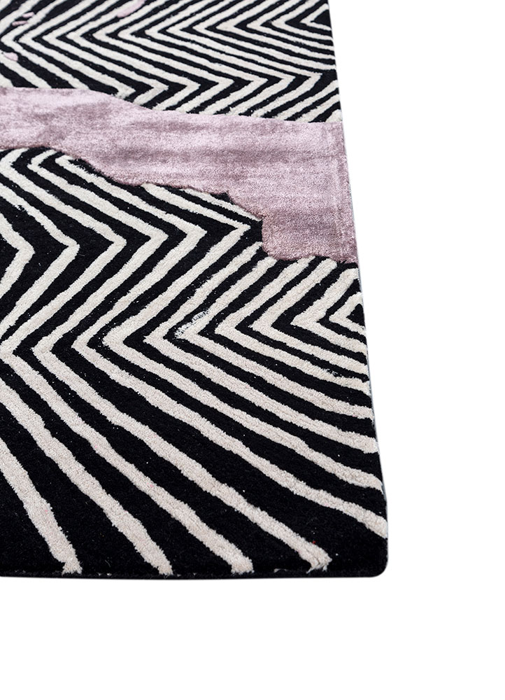 adrift grey and black wool and viscose hand tufted Rug - Corner