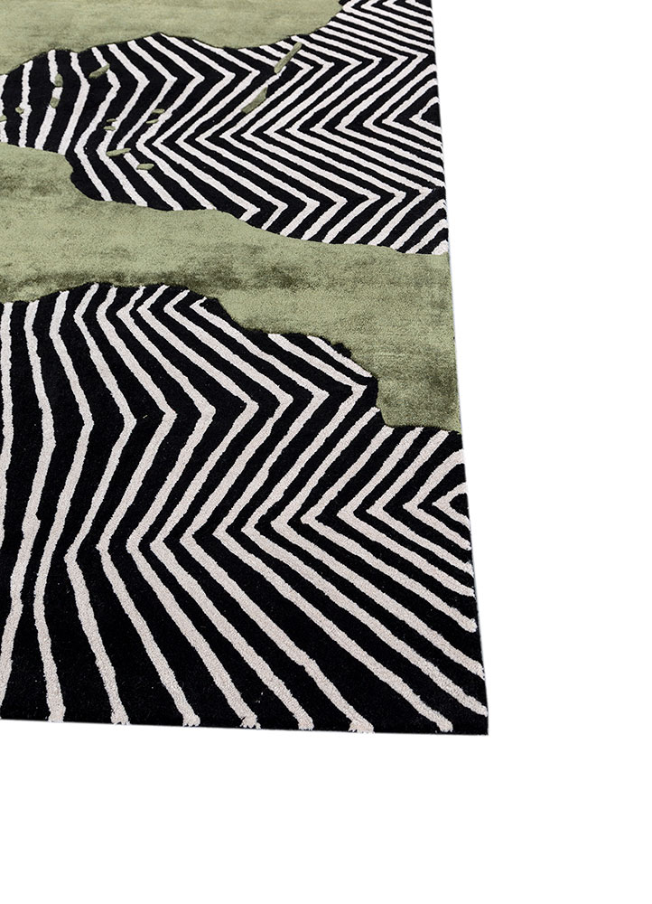 adrift grey and black wool and viscose hand tufted Rug - Corner