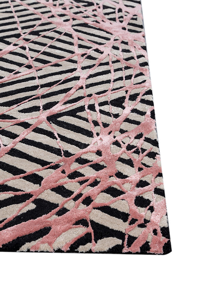 adrift grey and black wool and viscose hand tufted Rug - Corner