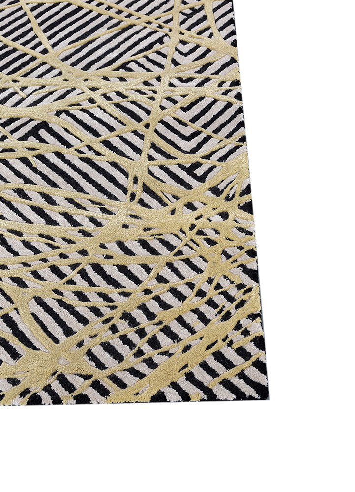 adrift grey and black wool and viscose hand tufted Rug - Corner