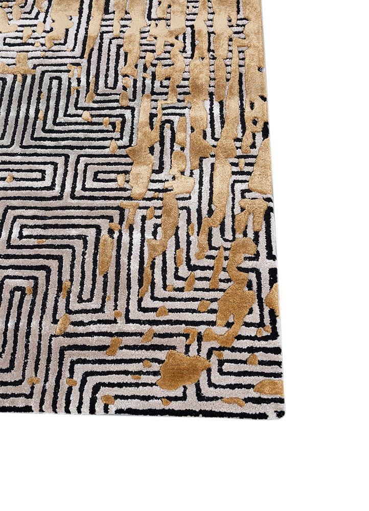 adrift gold wool and viscose hand tufted Rug - Corner