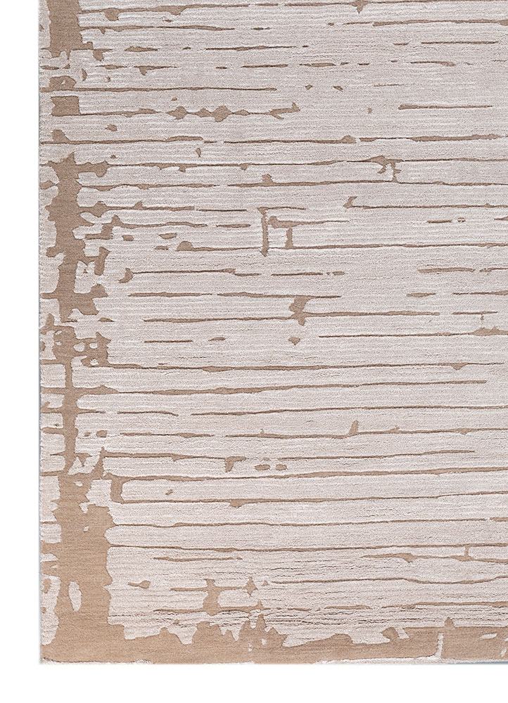 white noise ivory wool and viscose hand tufted Rug - Corner