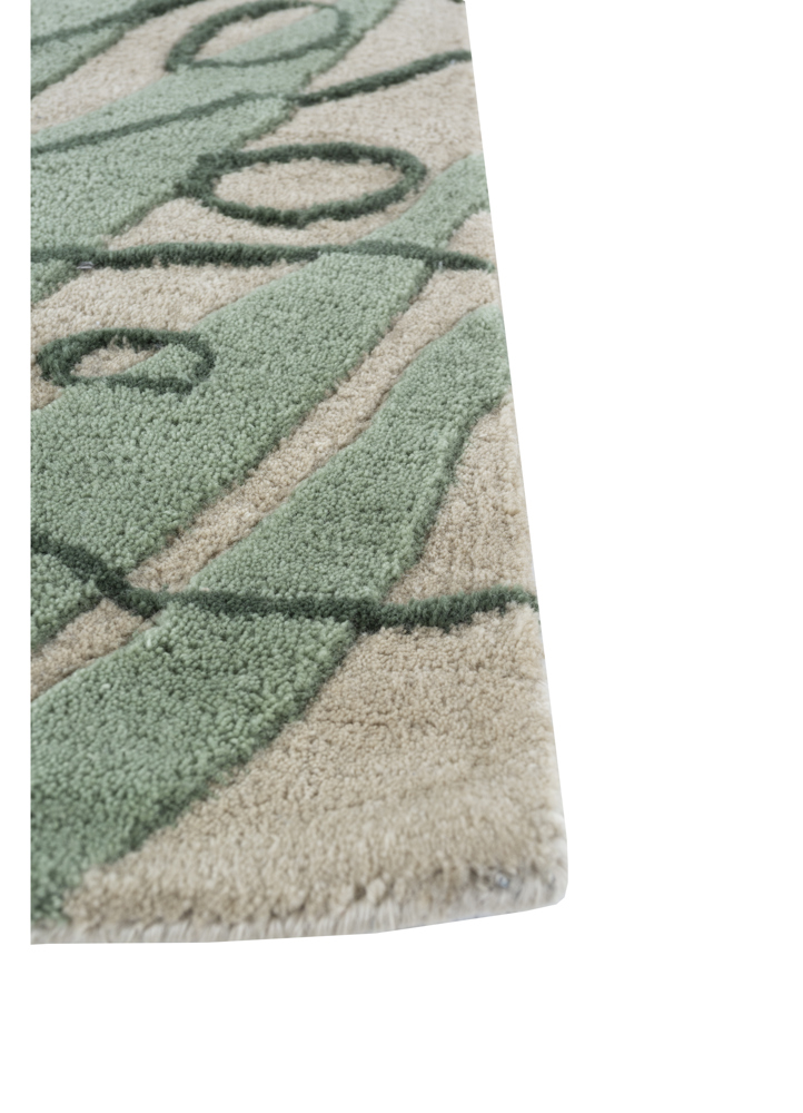aprezo ivory wool hand tufted Rug - Corner