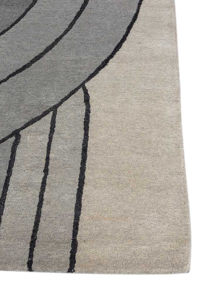 chroma grey and black wool hand tufted Rug - Corner