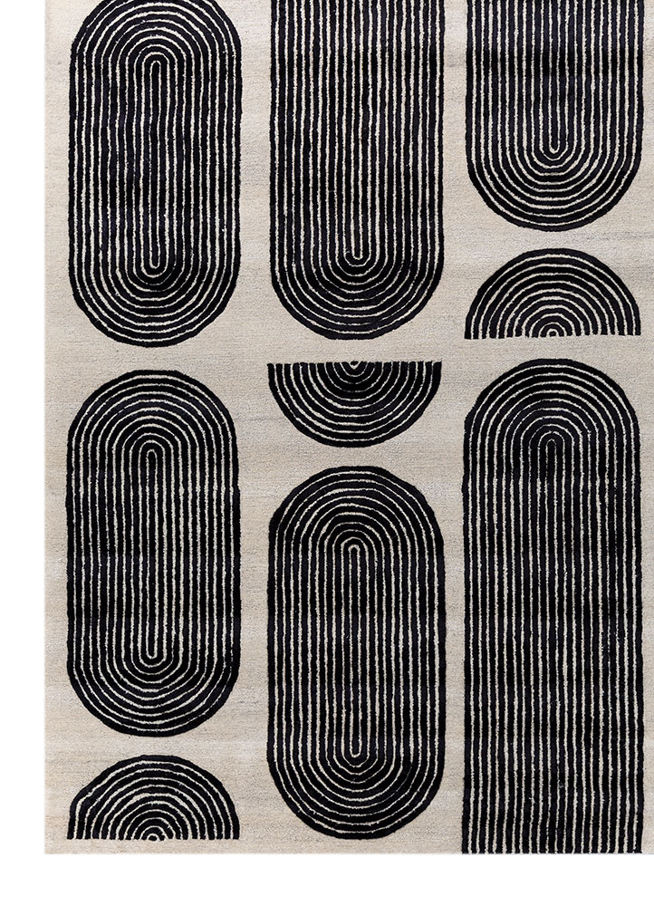 caliedo grey and black wool and viscose hand tufted Rug - Corner