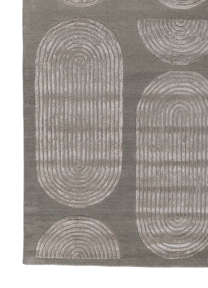 caliedo blue wool and viscose hand tufted Rug - Corner