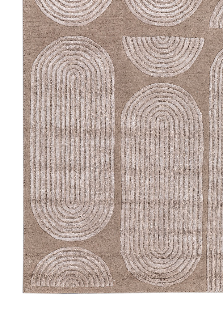 caliedo ivory wool and viscose hand tufted Rug - Corner