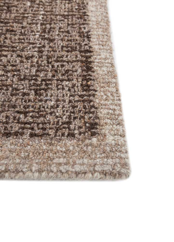 pathways beige and brown wool hand tufted Rug - Corner