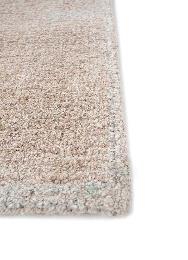 pathways beige and brown wool hand tufted Rug - Corner