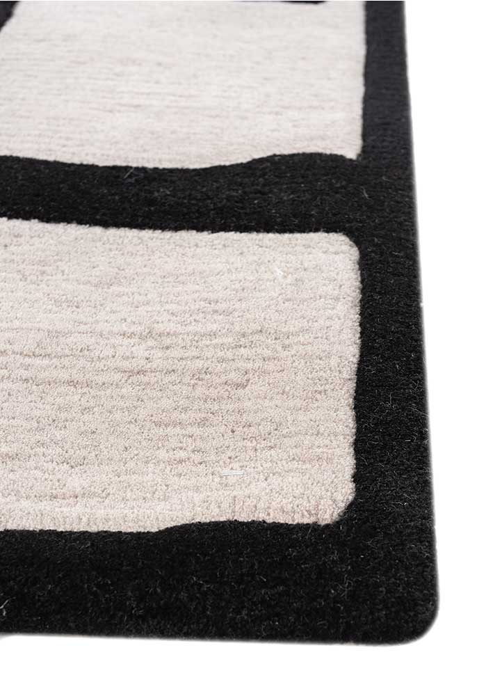 zig zag ivory wool hand tufted Rug - Corner
