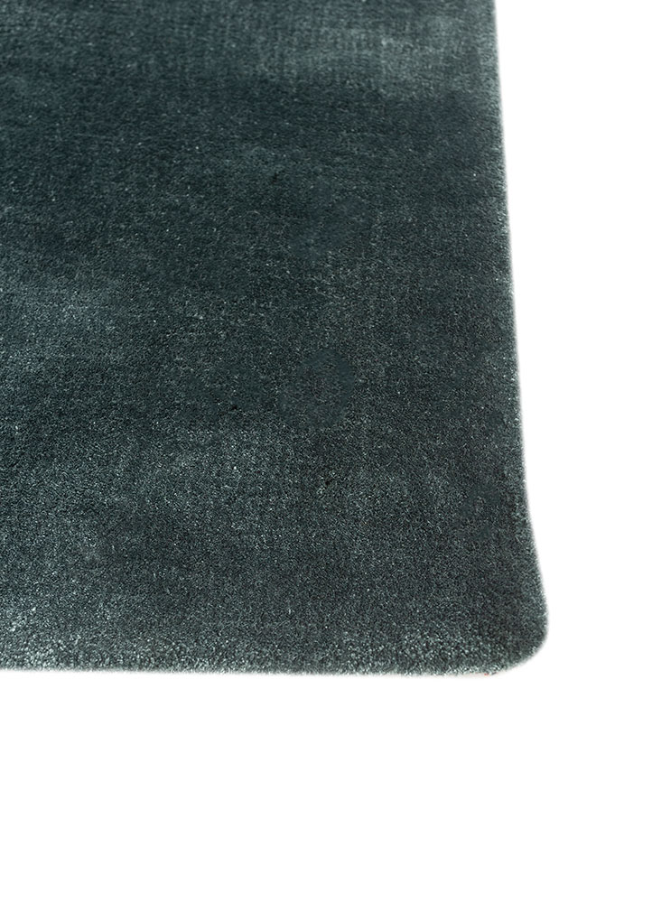 cera blue viscose hand tufted Rug - Corner