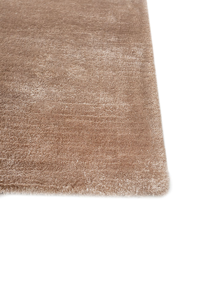 cera beige and brown viscose hand tufted Rug - Corner