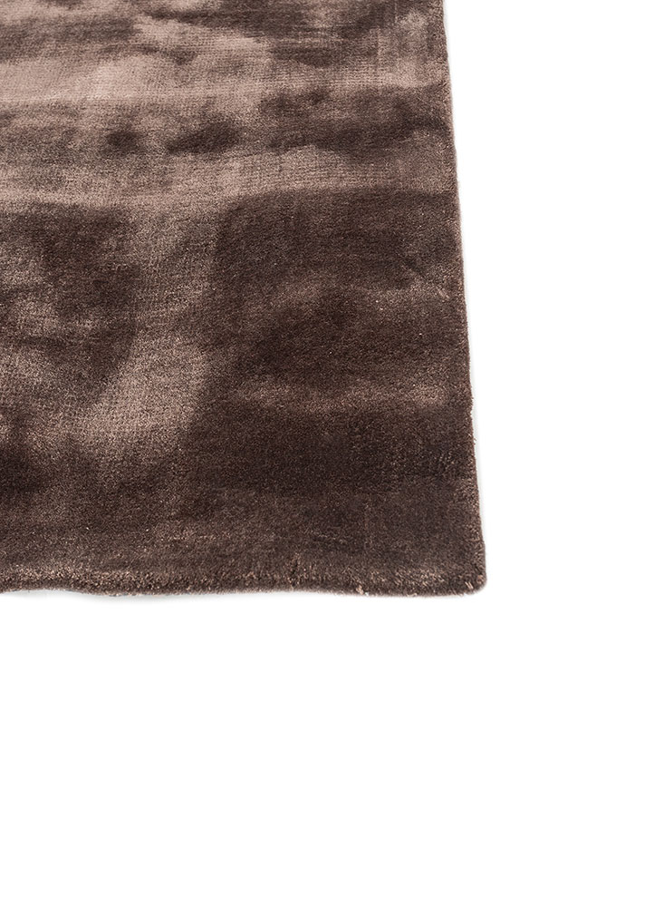 cera beige and brown viscose hand tufted Rug - Corner