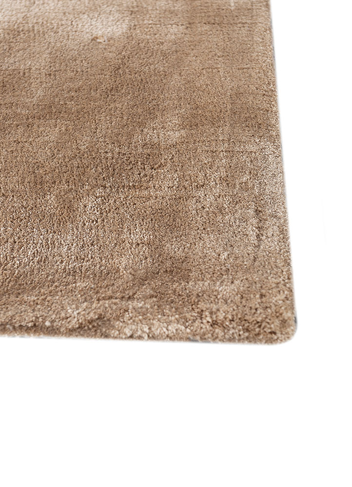 cera beige and brown viscose hand tufted Rug - Corner