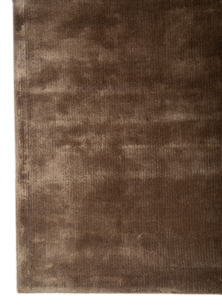 cera beige and brown viscose hand tufted Rug - Corner