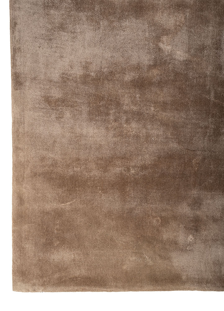 cera beige and brown viscose hand tufted Rug - Corner
