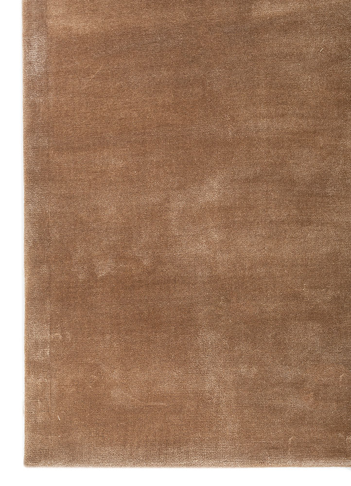 cera beige and brown viscose hand tufted Rug - Corner