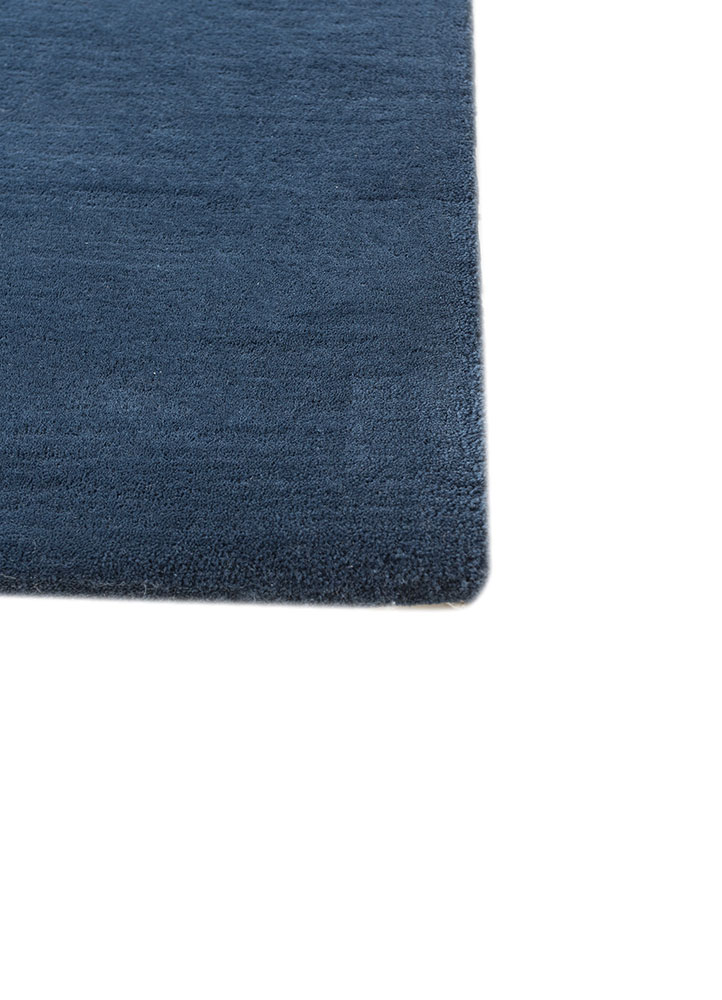 cera blue wool hand tufted Rug - Corner