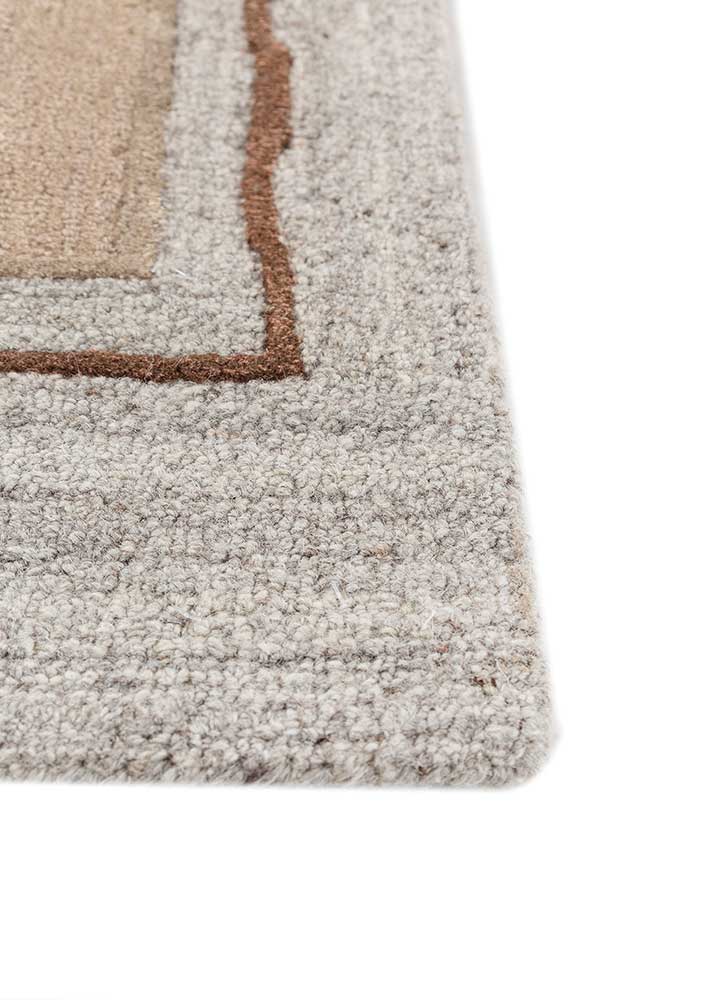 modo beige and brown wool and viscose hand tufted Rug - Corner