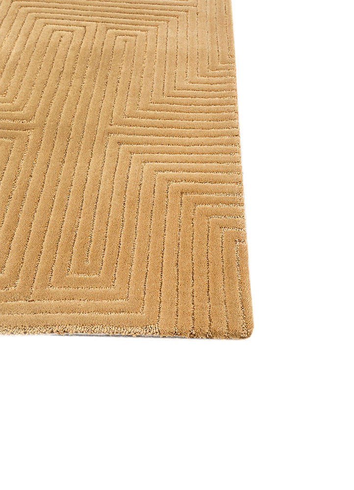 cera gold wool and viscose hand tufted Rug - Corner