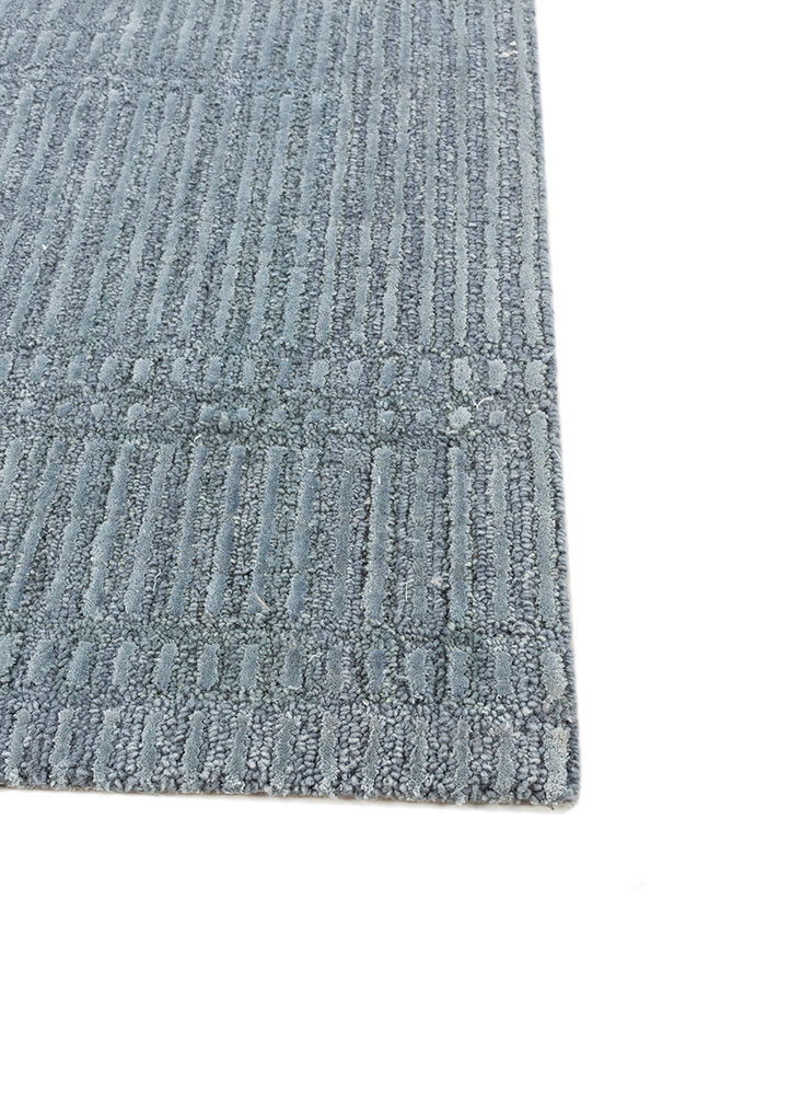 modo blue wool and viscose hand tufted Rug - Corner