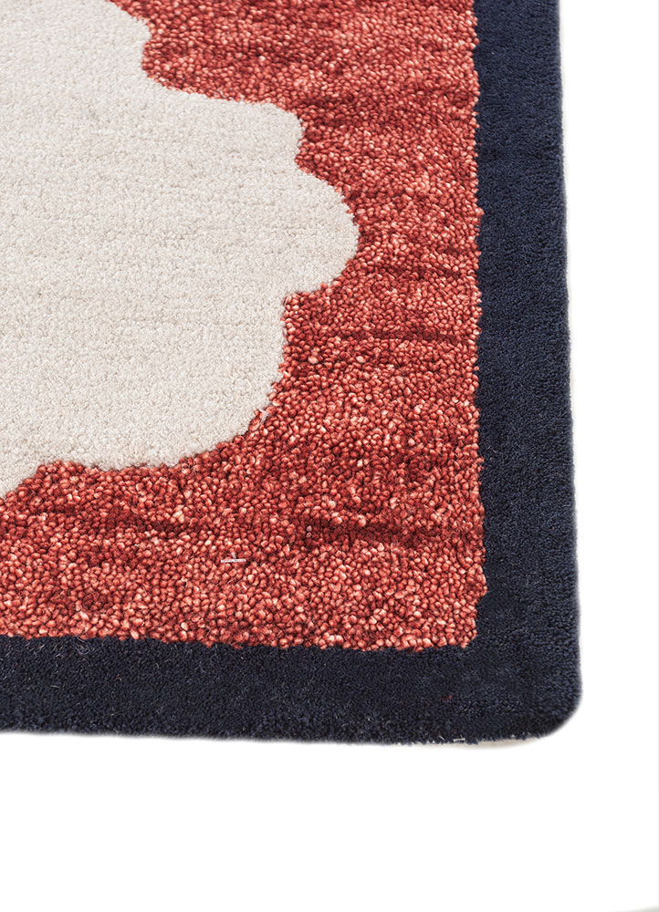 alhambra ivory wool and viscose hand tufted Rug - Corner
