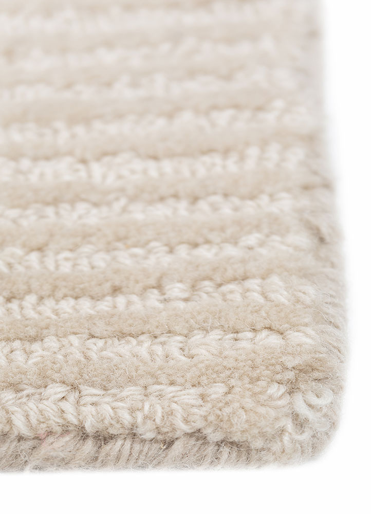 modo ivory wool hand tufted Rug - Corner