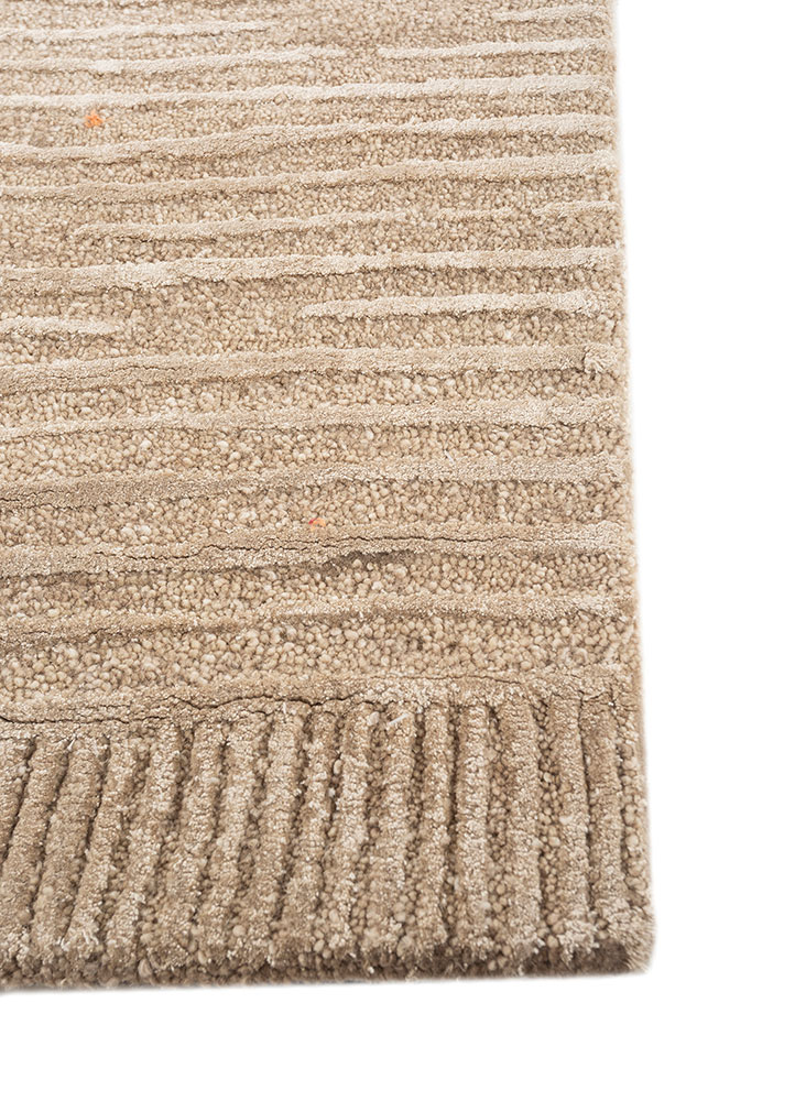 wild wanderlust beige and brown wool and viscose hand tufted Rug - Corner