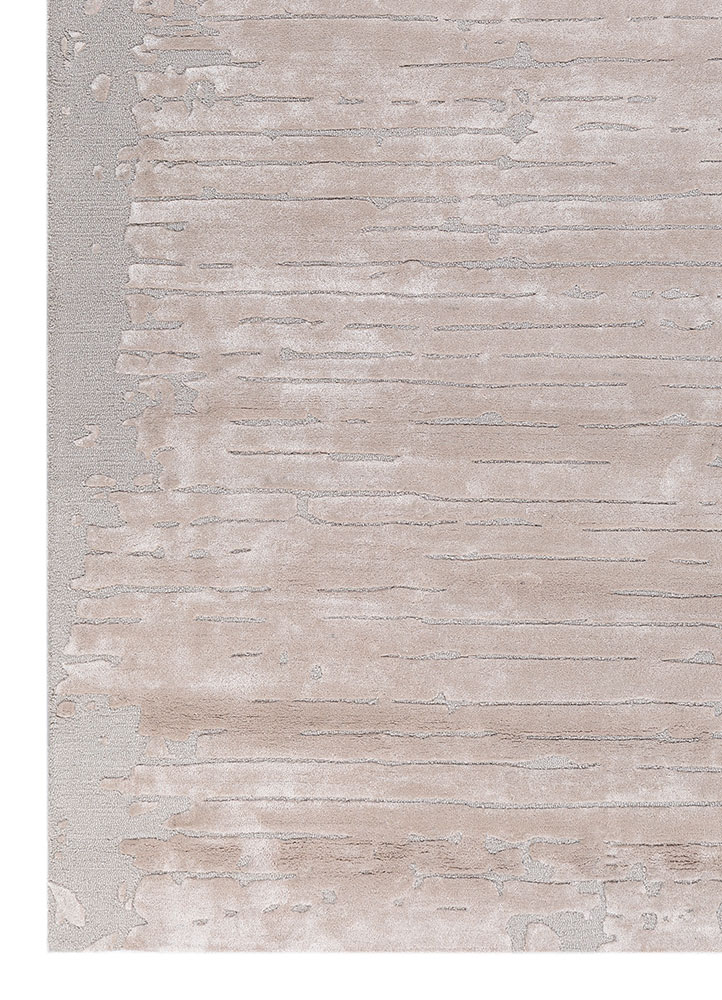 white noise ivory wool and viscose hand tufted Rug - Corner