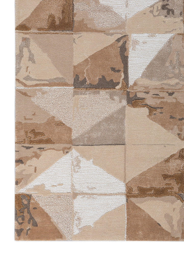 caliedo ivory wool and viscose hand tufted Rug - Corner